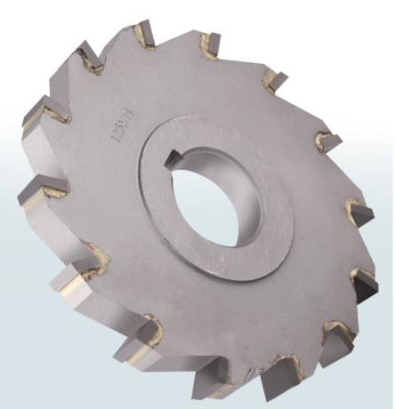 Welded alloy blade three-sided milling cutter